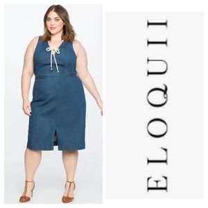 Eloquii Blue Denim Dress